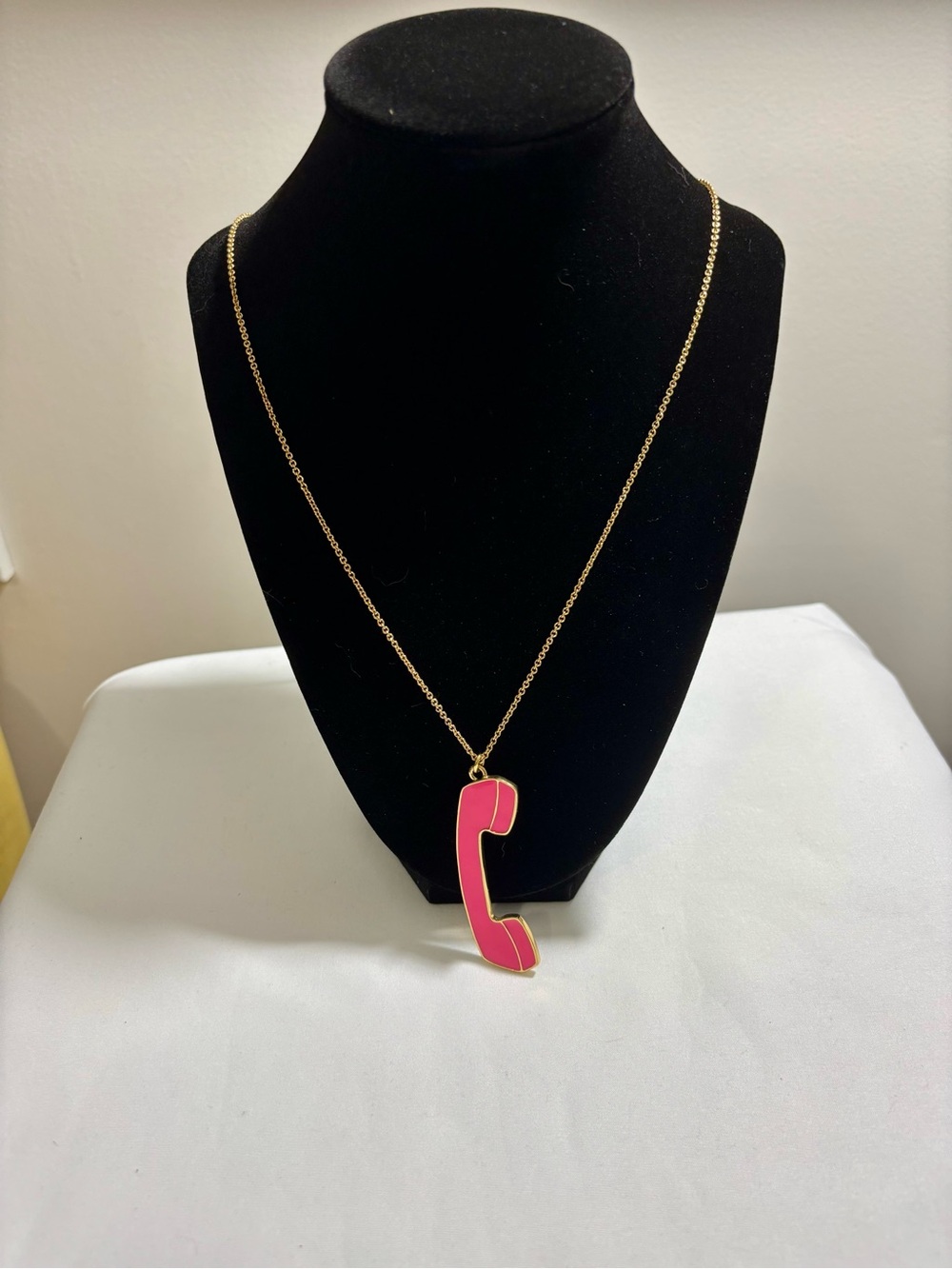 Kate Spade Hold the Phone Gold plated Necklace Long 34”